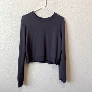 gray slightly cropped sweater